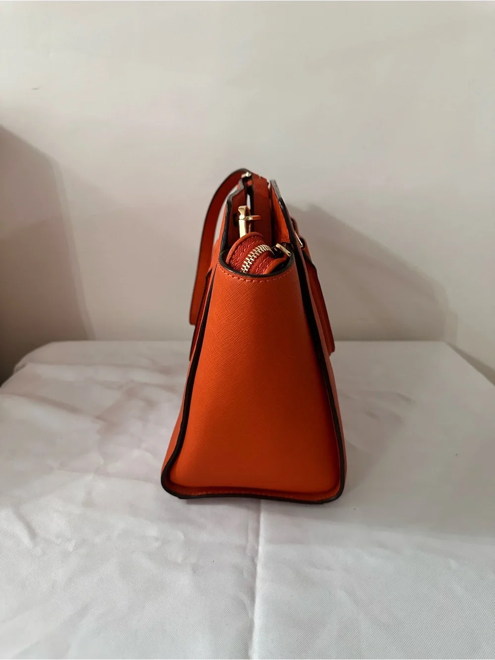 Michael Kors Bright Orange Saffiano Leather Satchel